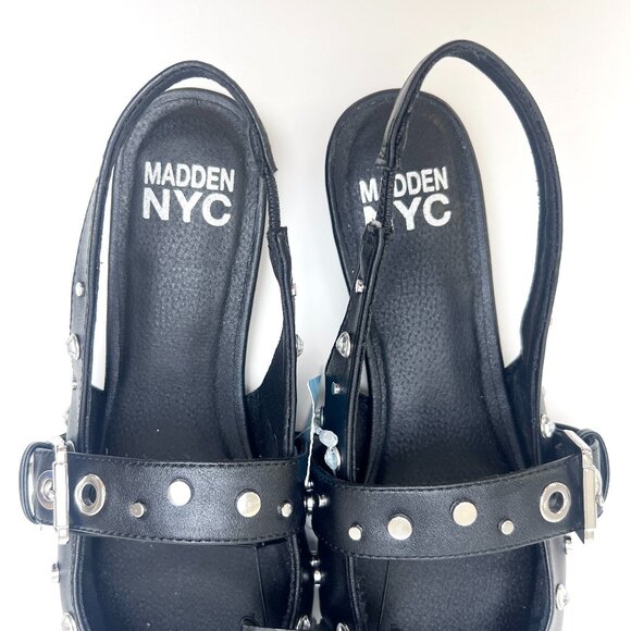 Sz 8 NWT Madden NYC Devin Stud Rhinestone Pointed Toe Mary Jane Slingback Sandal - Picture 6 of 11